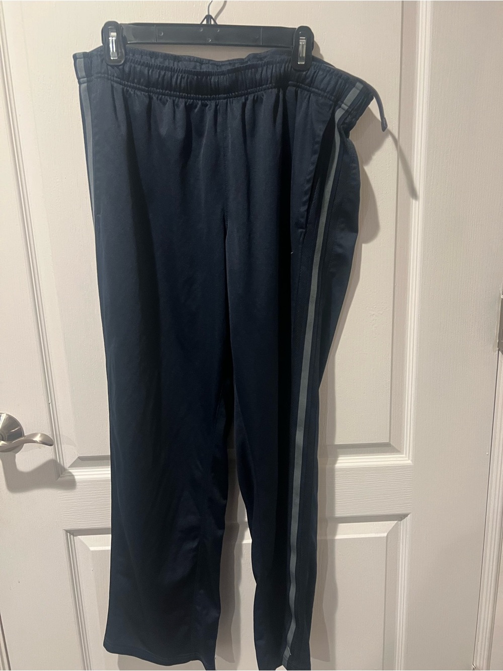 Nike Men's Navy Sweatpants with Light Blue Side Stripes